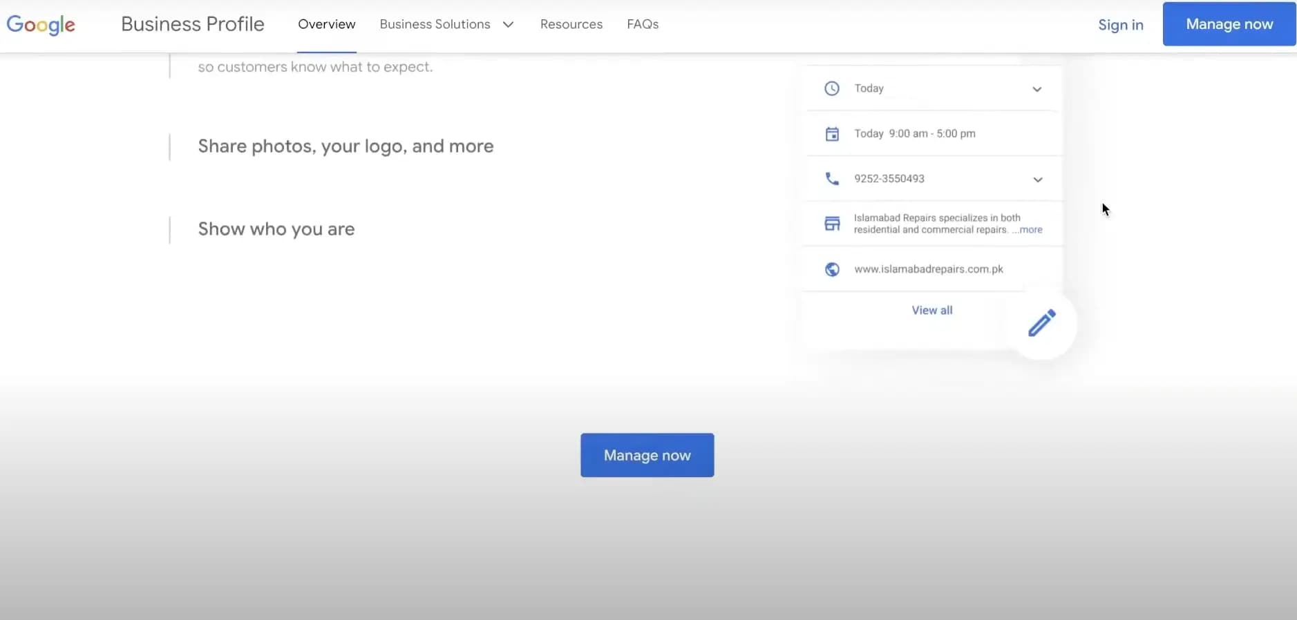 Optimized Google Business Profile listing for a contractor in local search results